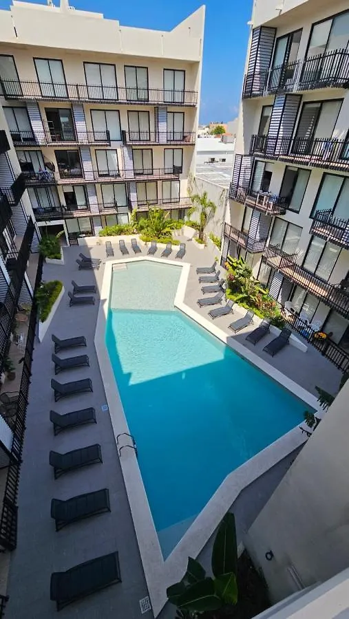 Fancy 3 Bedroom Apartments In Downtown Playa Rooftop Pool Gym Playa del Carmen 0*,